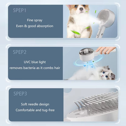 The Pet Spa: 3-in-1 Steamy Grooming Brush