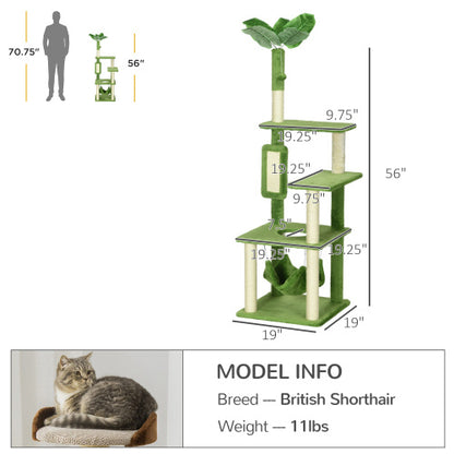 The Oasis Tower: PawHut 56" Cat Tree