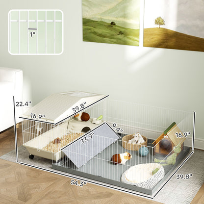 The Expandable Habitat: Premium Guinea Pig & Hedgehog Cage with Detachable Playpen